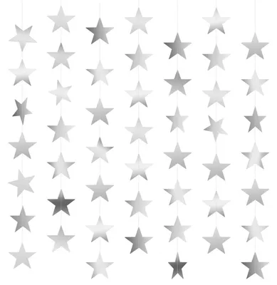 Productafbeelding van Sterrenslingers van papier, 5 stuks, goud/zilver, 20 meter lang