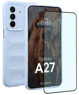 Produktbild von Robuste Handyhülle + gehärtetem Glas für Galaxy A27 5G, Bizon Tur Pack, Hellblau