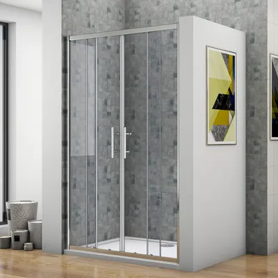 Produktbild von 140X190cm Duschkabine Eckig Dusche Duschabtrennung Duschwand Nischentür Duschtür Gleittür 5mm Sicherheitsglas