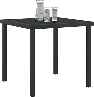 Image de vidaXL Table de jardin noire 80 x 80 x 73 cm en métal