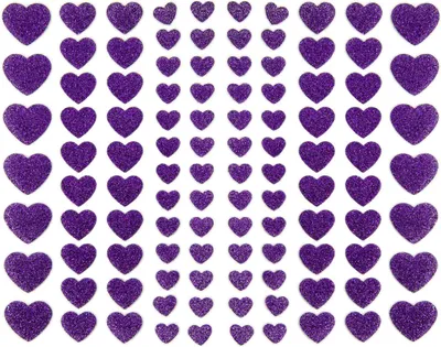 Produktbild von Oblique Unique 106 Herz Sticker Aufkleber Set mit Glitzer Scrapbooking Basteln Hochzeit Valentinstag Deko - lila