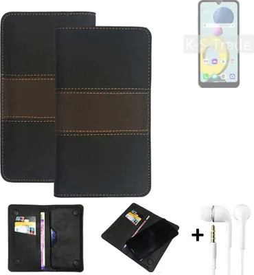 Produktbild von K-S-Trade Handyhülle + Kopfhörer kompatibel mit LG Electronics Xpression Plus 3 Schutzhülle Walletcase Bookstyle Tasche Schutz Case Hülle Wallet