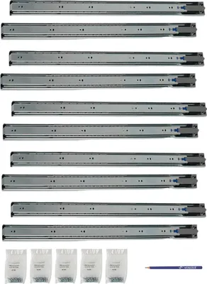 Produktbild von Schubladenschienen 650mm softclose Kugelführung - Vollauszug mit integrierter Dämpfung, 32-Systemlochung - 5 Paar