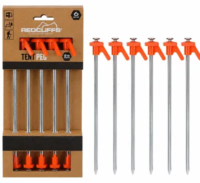 Produktbild von 6 x Zelt-Heringe aus Stahl, robuste Erdnägel für Camping und Outdoor