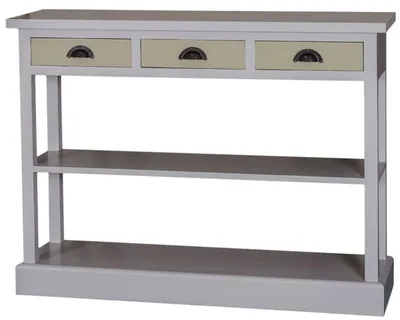 Image de Casa Padrino Console de cuisine de style rustique Gris / Vert 120 x 35 x H. 89 cm - Table console de style rustique avec 3 tiroirs