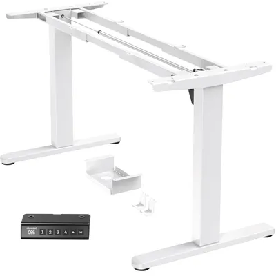 Obrázek produktu pro Nastavitelný stojan na monitor – bílý – výška nastavitelná 70-120 cm