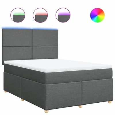 Productafbeelding van vidaXL Boxspringbed met matras, donkergrijs, 160x200 cm, gestoffeerd