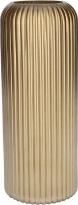 Produktbild von INNA-GLAS Dekovase ALBURGIS mit Rillen, Glas, Gold-metallic, 25cm, Ø10cm - Blumenvase