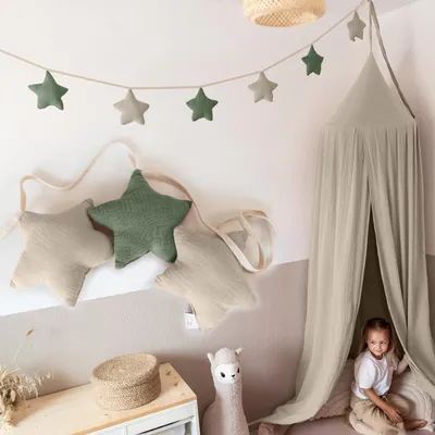 Produktbild von Sternenkette für Kinderzimmer - handgenähte Stoff-Girlande
