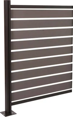 Produktbild von Alu Mülltonnen-Zaun MCW-K57, Erweiterungselement Mülltonnenverkleidung, Holzoptik erweiterbar 130x100x6cm  grau