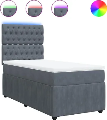 Obrázek produktu pro vidaXL Postel Boxspring s matrací Dark Grey 100x200 cm Velvet