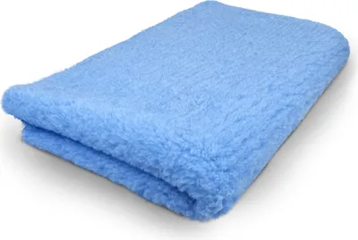 A folded blue towel or blanket.