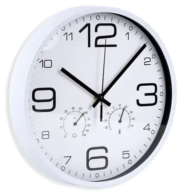 Image de Horloge murale unique de 30 cm avec thermomètre et hygromètre