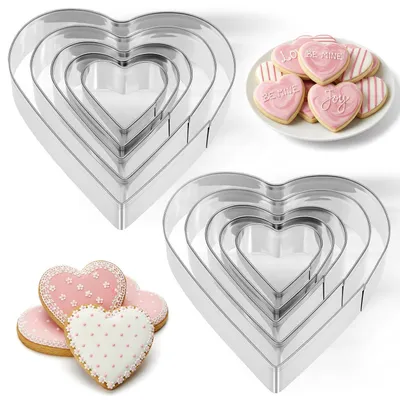 Immagine prodotto di Set di 10 formine a cuore in acciaio inossidabile, 5 diverse dimensioni