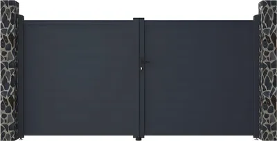 Produktbild von Drehtor NAZARIO, Aluminium massiv, anthrazitfarbig - 350 × 173 cm (B × H)