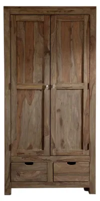 Produktbild von MASSIVMOEBEL24.DE Schrank Sheesham 96x60x200 grau geölt NATURE GREY #99