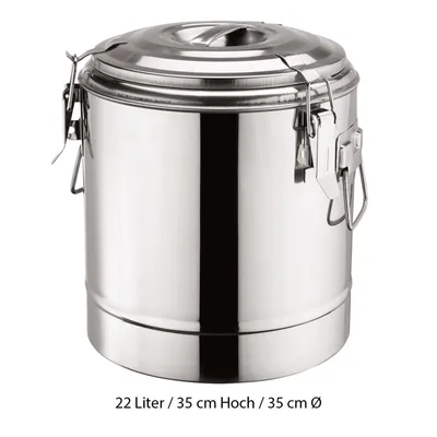 Immagine prodotto di Contenitore per alimenti thermos a doppia parete in acciaio inox da 22 litri