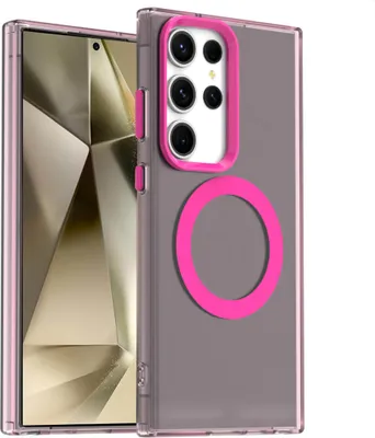 Produktbild von Handyhülle für Samsung Galaxy S25 Ultra, Hülle Kompatibel mit MagSafe, Schlank Durchscheinend Matt Stoßfest Schutzhülle Rot