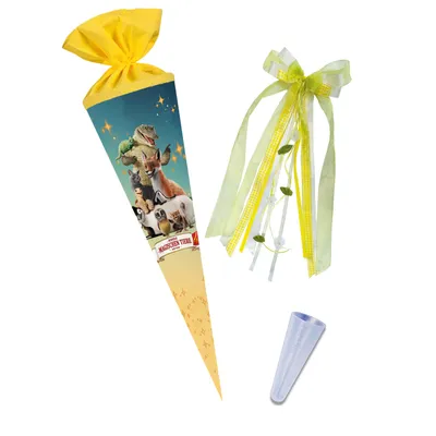 Produktbild von Nestler Schultüte Schule der magischen Tiere, 70 cm rund mit Filz, inkl. Schleife und Spitzenschutz