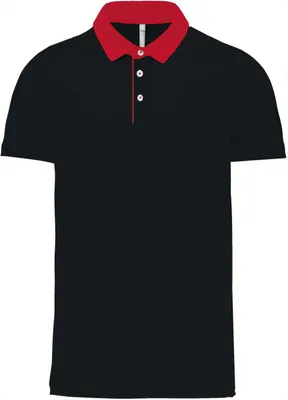 Produktbild von Kariban Herren Polo-Shirt Polohemd Poloshirt Polo Arbeit Shirt, Größe:3XL, Farbe:Black/Red