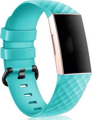 Produktbild von Sport Armband Gr. S für Fitbit Charge 3, Charge 4 Ersatzarmband Fitness Silikon Band Ersatzband, Hellblau