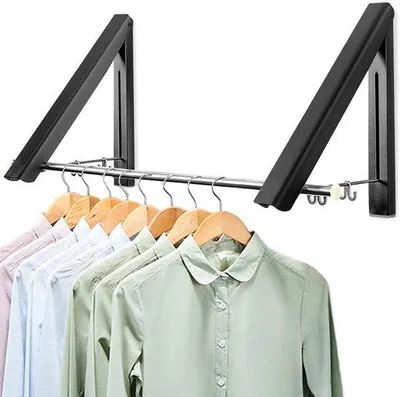 Produktbild von Famanu Kleiderständer Wandmontage - Faltbar - Schwarz