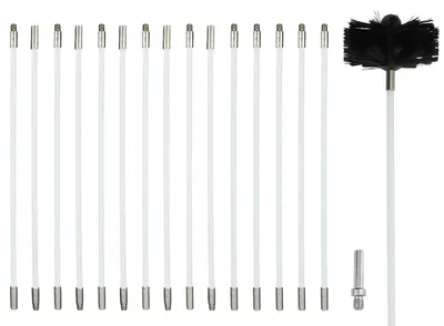 Immagine prodotto di Set di spazzole per camini - Kit per la pulizia dei camini - Flessibile e facile da usare - Colore nero - Include aste e testina spazzola - Adatto a tutti i tipi di...