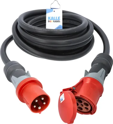 Produktbild von KALLE DAS KABEL Starkstrom CEE Verlängerung H07RN-F 5G 10,0 mm² 50 Meter 400V 63A IP44 Kraftstrom Starkstromkabel Baustellenkabel