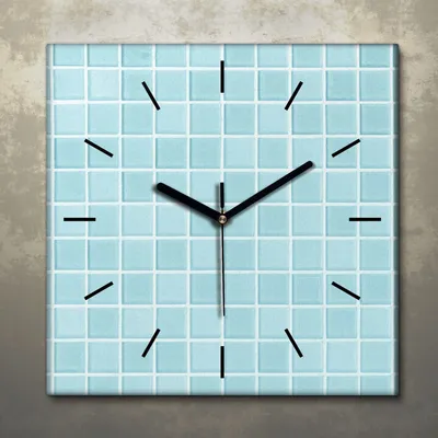 Produktbild von Wohnzimmer Leinwand Uhr Geräuschlos Küche 30x30 Kacheln, Abstrakt, Motive, schwarze Zeiger
