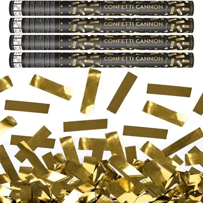 Produktbild von 4 Konfettikanonen gold metallic 60 cm