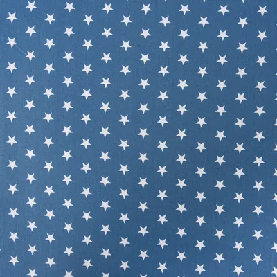 Produktbild von Baumwollstoff Meterware Sterne 1x1cm jeansblau weiß 140cm