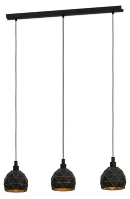 Image de EGLO 97846 ROCCAFORTE Suspension noir or 3xE14