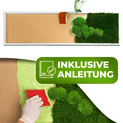 Produktbild von Moosbild DIY Set - Do It Yourself Wandbild (Weiß 45x45 cm)