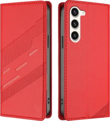 Obrázek produktu pro Pouzdro pro Samsung Galaxy S23,Polyuretankožené peněženkové pouzdro s přihrádkou na karty a funkcí stojánku Rot