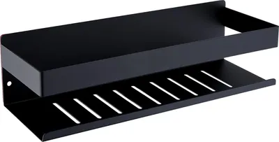 Produktbild von Duschablage ohne Bohren Matt Schwarz, Duschregal Wandmontage Edelstahl Rostfreier Duschkorb Badregal ohne Bohren, 30cm Selbstklebend Badezimmerregal, K07-30-MB