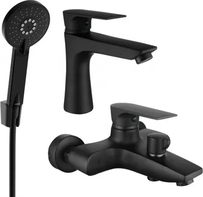 Produktbild von Mexen Axel R40 Badewannenset, Schwarz - 73803R40-70