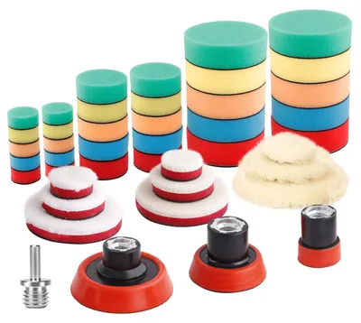 Image de Éponge de polissage SPTA, lot de 43 pièces, de 30 mm, 50 mm et 80 mm. Éponge de polissage, tampon de polissage