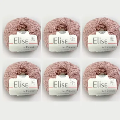 Immagine prodotto di 6 gomitoli di Elise di Permin – Filato in cotone e cashmere (25g/115m) (12 colori)