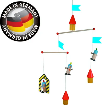 Produktbild von Niermann Leuchten Mobile Ritter - Maße: 50 cm x 30 cm x 60 cm - Farbe: blau, gelb, rot; 3429