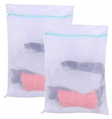 Produktbild von 2 Stück Wäschenetz für Waschmaschine, Wäschesäcke, Extra Große Wäschenetz mit Reißverschluß für Reise, Schuhe, Koffer, Socken, Unterwäsche, Bettwäsche