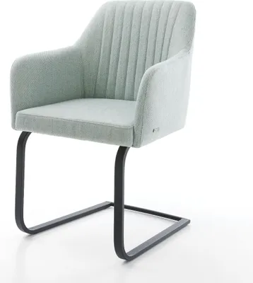 Produktbild von DELIFE Schwingstuhl Greg-Flex Stripes Mint Freischwinger flach Schwarz