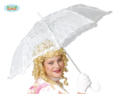Image de parasol blanc avec dentelle environ 60 x 70 cm