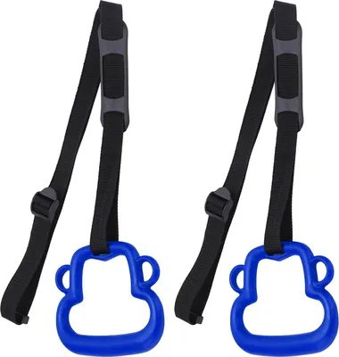 Produktbild von Gymnastikringe für Kinder, verstellbare Riemen, Übungs- und Klimmzugringe mit 150 kg Tragfähigkeit, blau