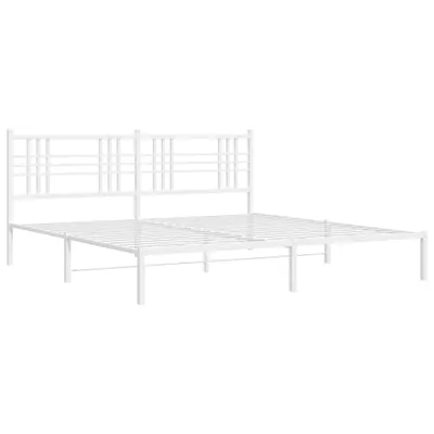 Productafbeelding van vidaXL Bedframe met hoofdeinde Metaal Wit 183x213 cm
