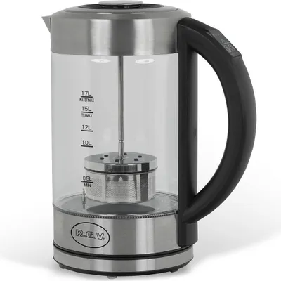 Obrázok produktu pre RGV 110920, 1,7 L, 2200 W, Čierna, Nerezová oceľ, Sklo, Nerezová oceľ, Nastaviteľný termostat, Indikátor úrovne vody
