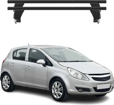 Image de Menabo Barres de toit transversales pour Vauxhall Corsa 2006-2010 Porte-Bagage lisse Noir 2x