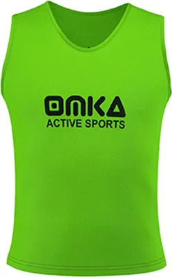 Produktbild von 10 Stück OMKA Fußball Leibchen Trainingsleibchen Markierungshemd Fußballleibchen für Kinder Jugend und Erwachsene, Farbe:Grün, Bibs:Mini (S)