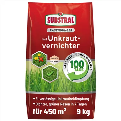 Produktbild von SUBSTRAL® Rasendünger mit Unkrautvernichter für bis zu 450 m² - 9 kg