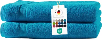 Produktbild von Duschtücher 70x140 cm aus 100% Baumwolle im 2er Set, Frottier Handtücher Set 500g/m2