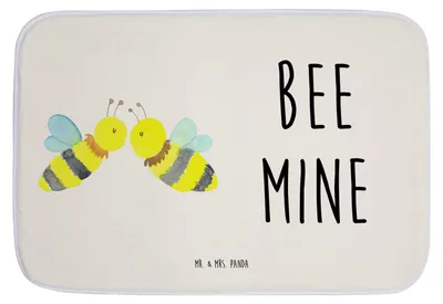 Produktbild von Mr. & Mrs. Panda Badematte Biene Liebe - Weiß - Geschenk, Badvorleger, Badezimmer Matte, Badezimmerteppich, läufer, duschmatte, Badteppich